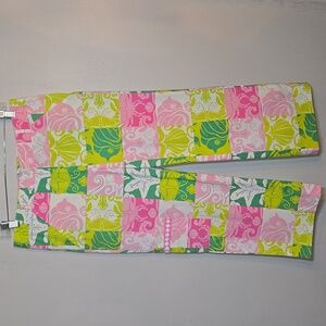 Lilly Pulitzer Sea Life Ocean Patchwork Capris Cropped Vintage Cotton Pants